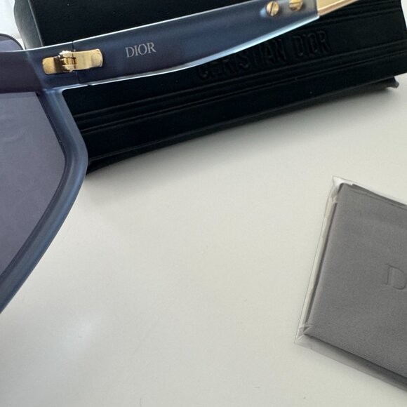 CHRISTIAN DIOR DIORCLUB M2U 31B8 MASK SILVER MIRROR BLUE DIOR lOGO SUNGLASSES. - Picture 10 of 17